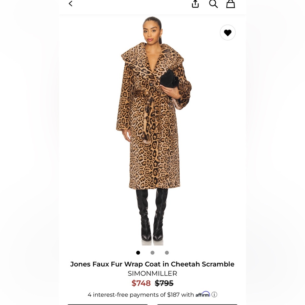 Leopard Print Long Coat - Brown & Black